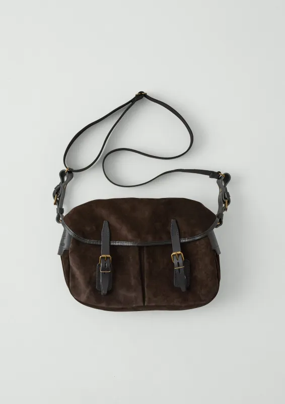 Bleu De Chauffe Musette Suede Bag | Marron Brown sold by TOAST
