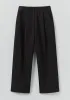 Cotton Wool Herringbone Pleat Front Trousers | Black sold by TOAST