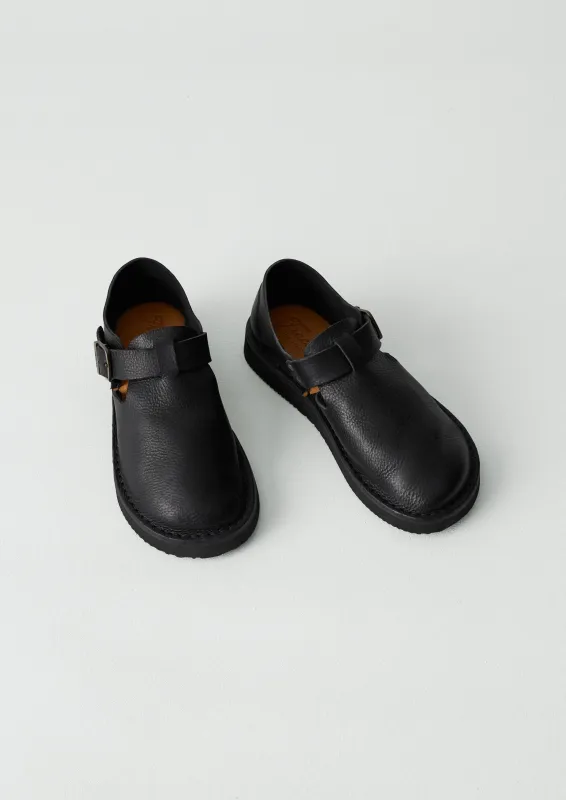 Fracap Leather Buckle Shoes | Black sold by TOAST