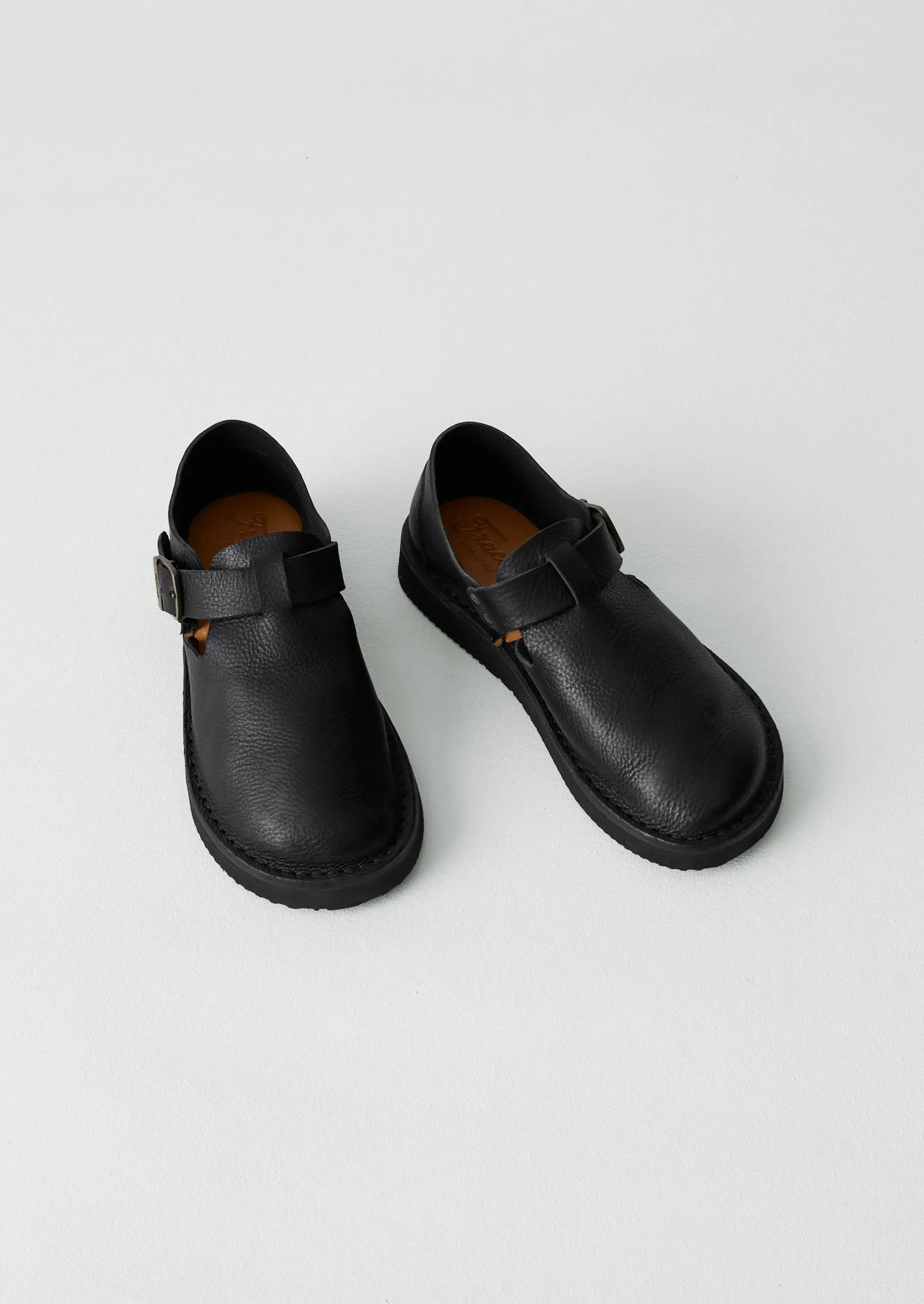 Fracap Leather Buckle Shoes | Black sold by TOAST