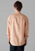 Grandad Collar Half Placket Cotton Linen Shirt | Nectar Pink sold by TOAST