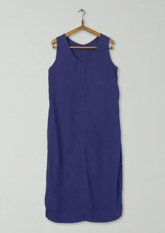 Reworn Linen Dress Size S (1080) | Lapis Blue sold by TOAST