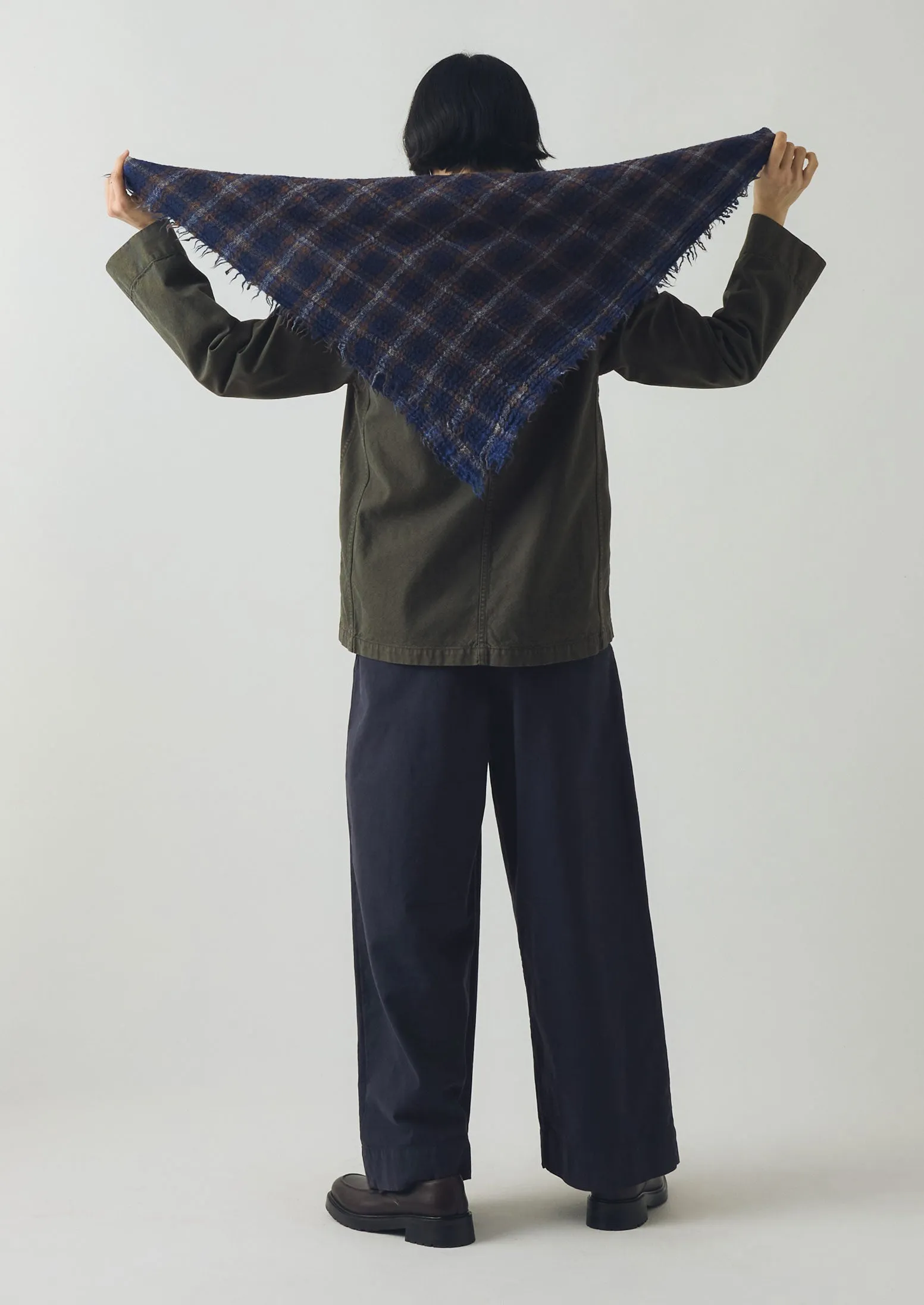 Reading Check Boiled Wool Scarf | Shadow Blue sold by TOAST product image thumbnail 5