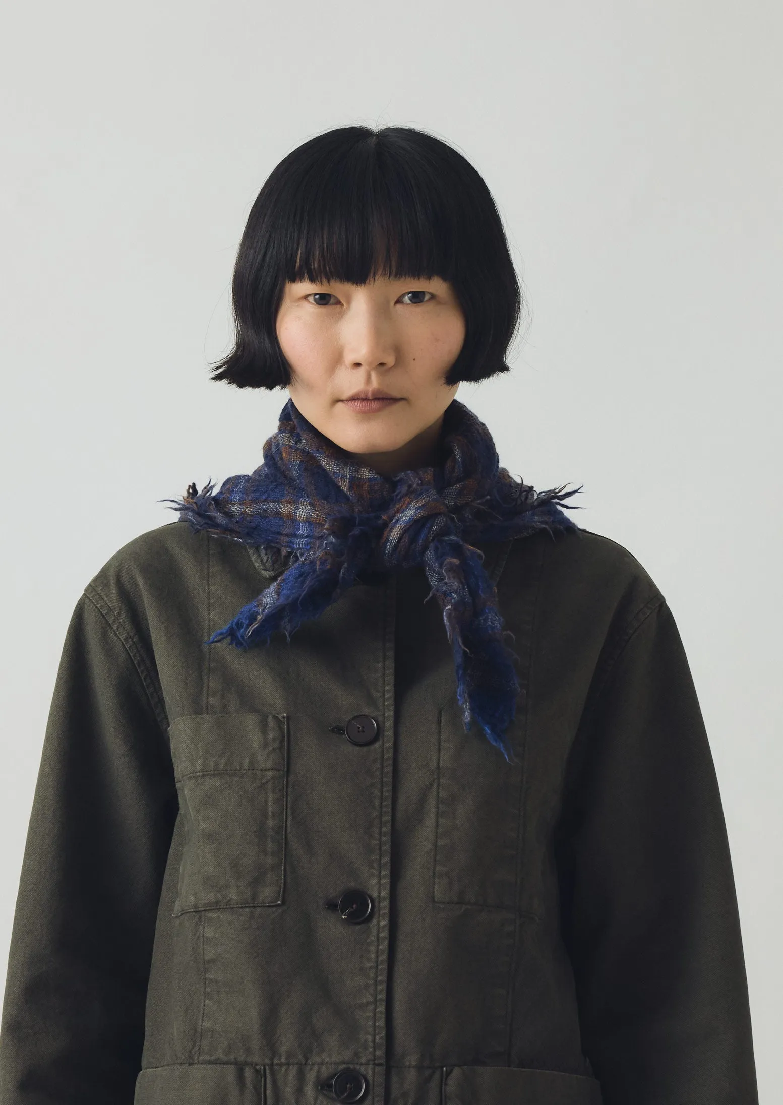Reading Check Boiled Wool Scarf | Shadow Blue sold by TOAST product image thumbnail 2