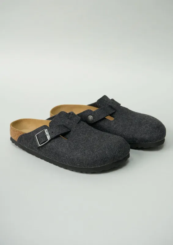 Reworn Birkenstock Felt Clogs Size 40 (343) | Anthracite sold by TOAST