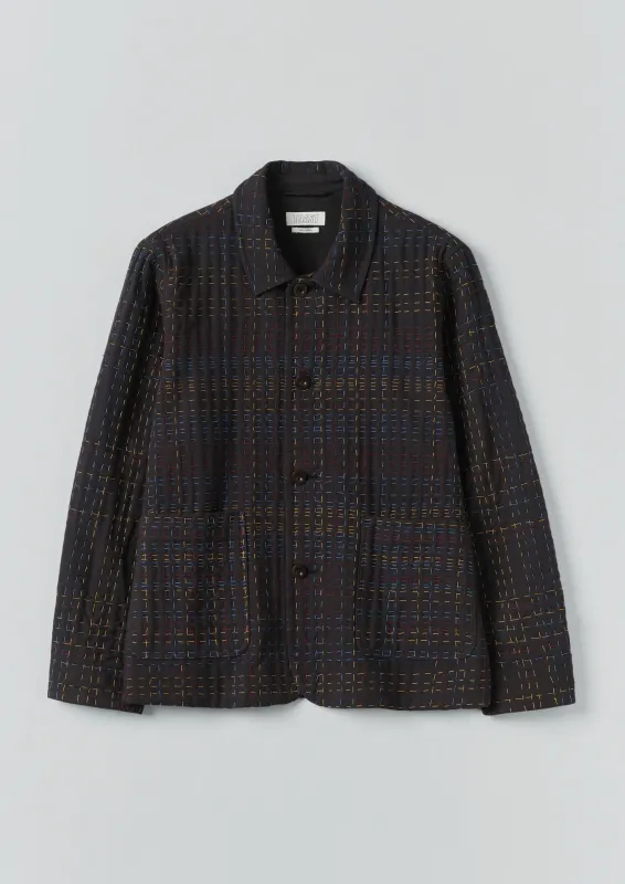 Kantha Stitch Tweed Jacket | Slate sold by TOAST