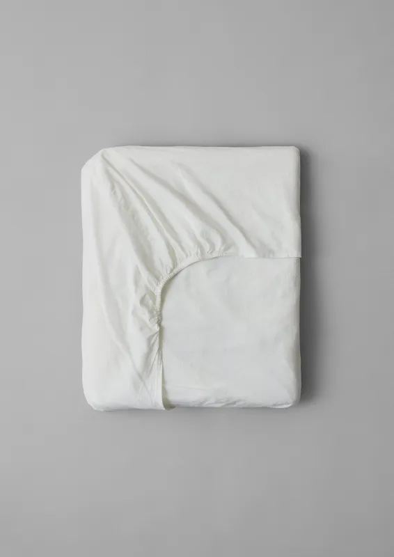 Washed Linen Cotton Fitted Sheet | Ecru sold by TOAST