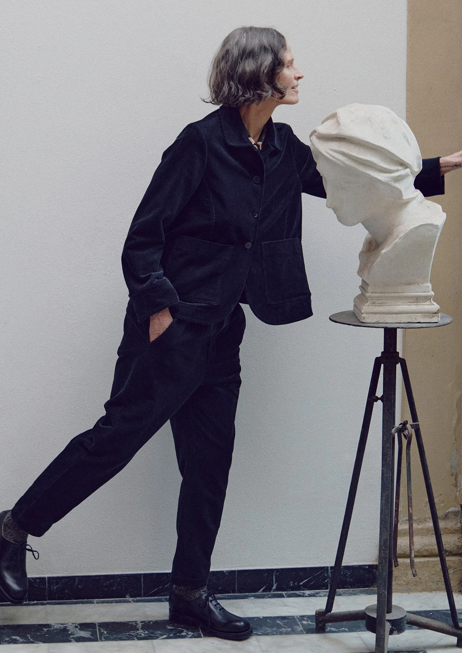 Gabi Organic Cord Pull On Trousers | Anthracite sold by TOAST product image thumbnail 5