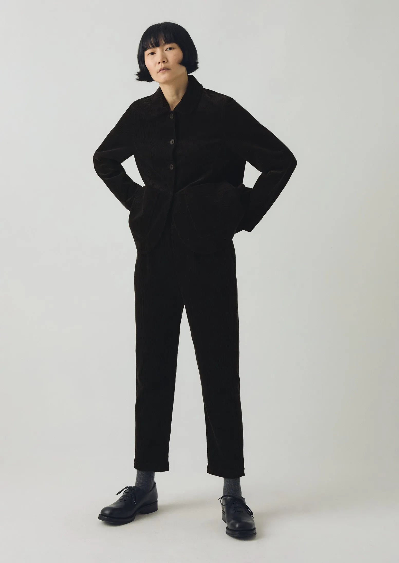 Gabi Organic Cord Pull On Trousers | Anthracite sold by TOAST product image thumbnail 2