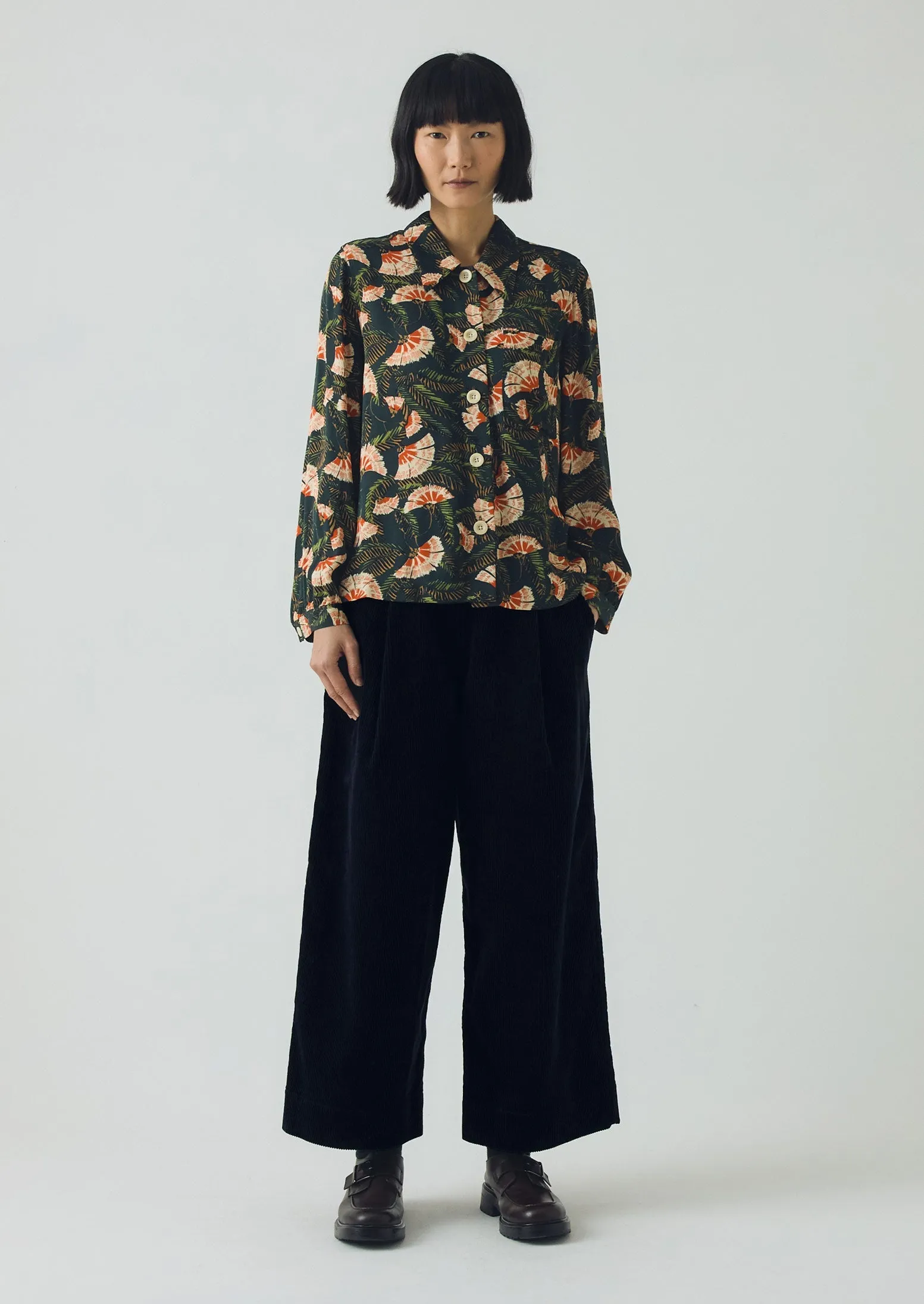 Baya Dianthus Print Shirt | Midnight Green sold by TOAST product image thumbnail 2