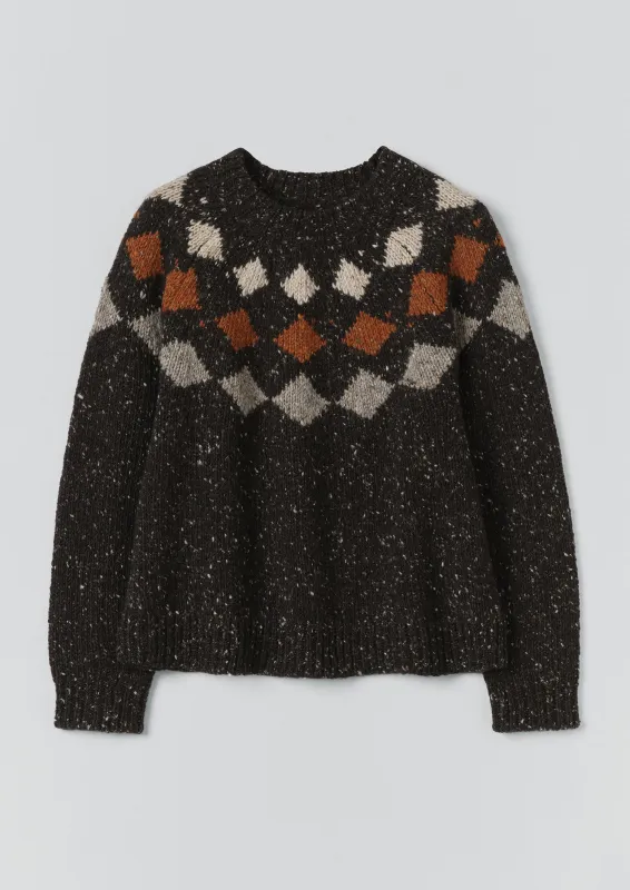Donegal Diamond Yoke Sweater | Graphite Multi sold by TOAST