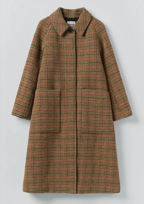 Frankie Vibrant Check Raglan Coat | Umber Multi sold by TOAST
