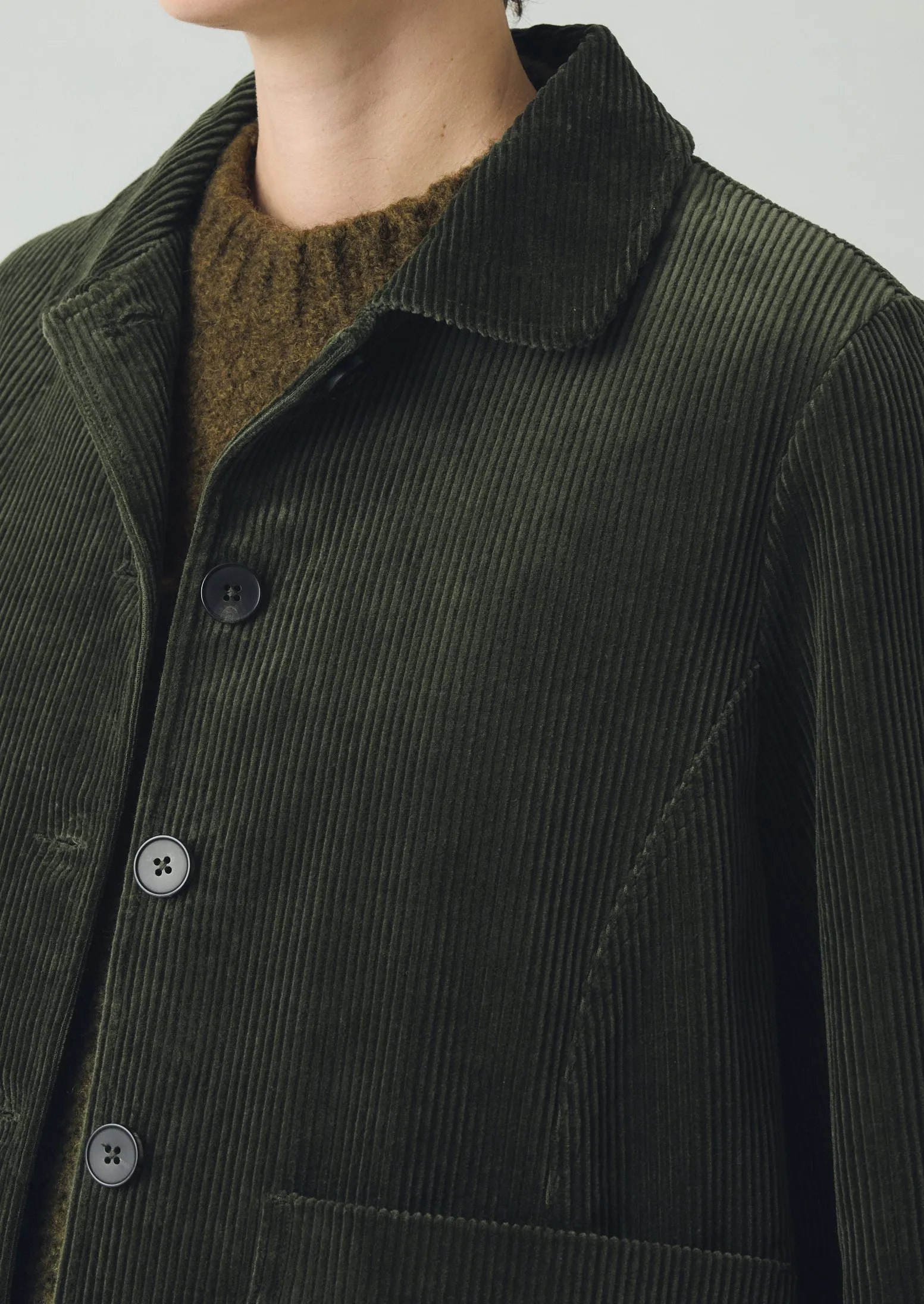 Round Collar Organic Cord Jacket | Pine sold by TOAST product image thumbnail 5