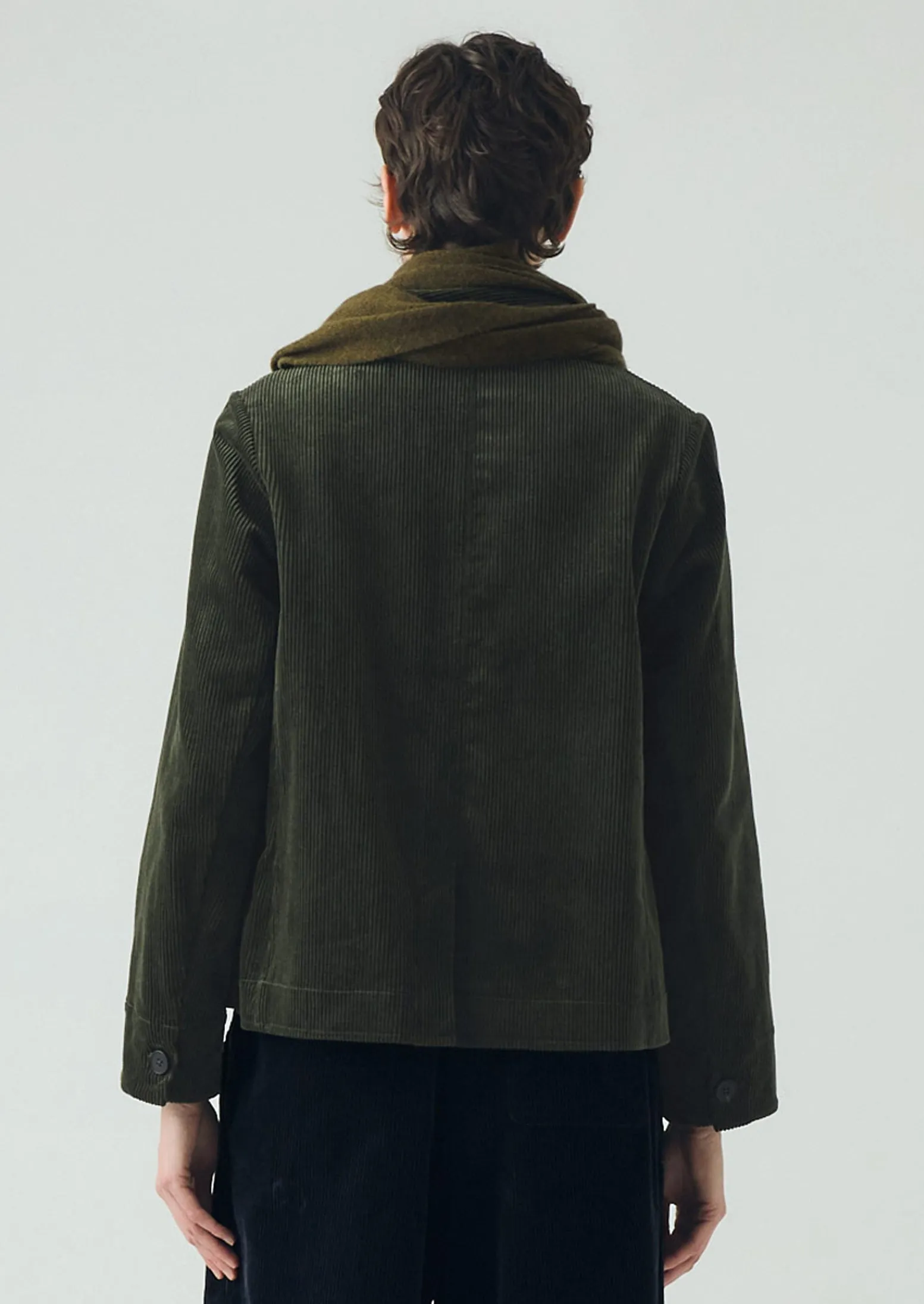 Round Collar Organic Cord Jacket | Pine sold by TOAST product image thumbnail 4