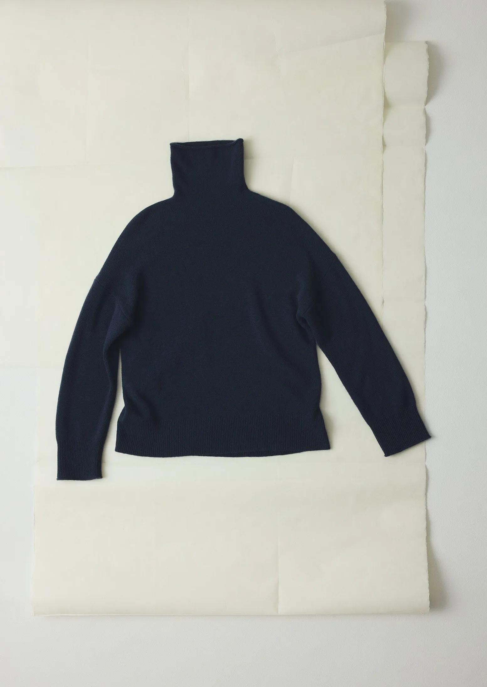Roll Neck Wool Cashmere Sweater | Ink Blue sold by TOAST
