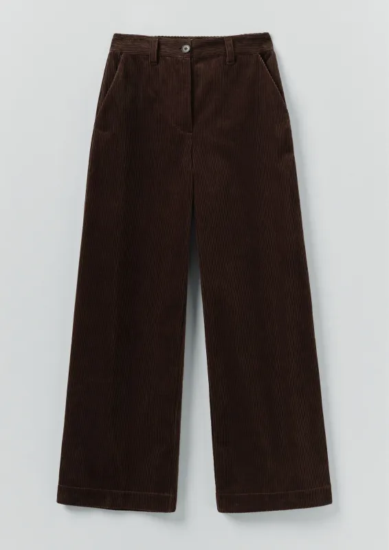 Wide Leg Organic Cord Trousers | Java sold by TOAST