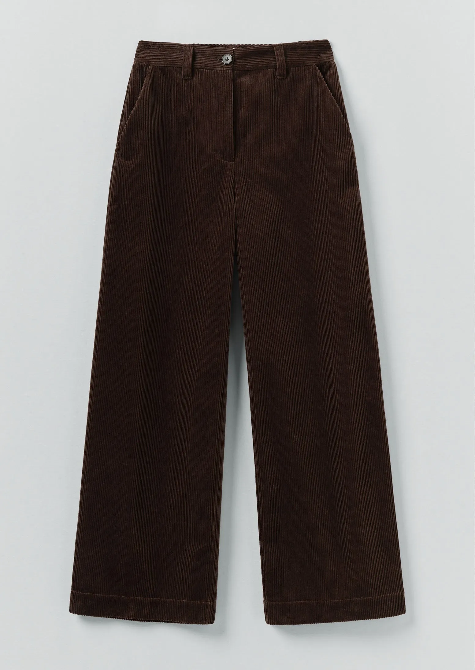 Wide Leg Organic Cord Trousers | Java sold by TOAST