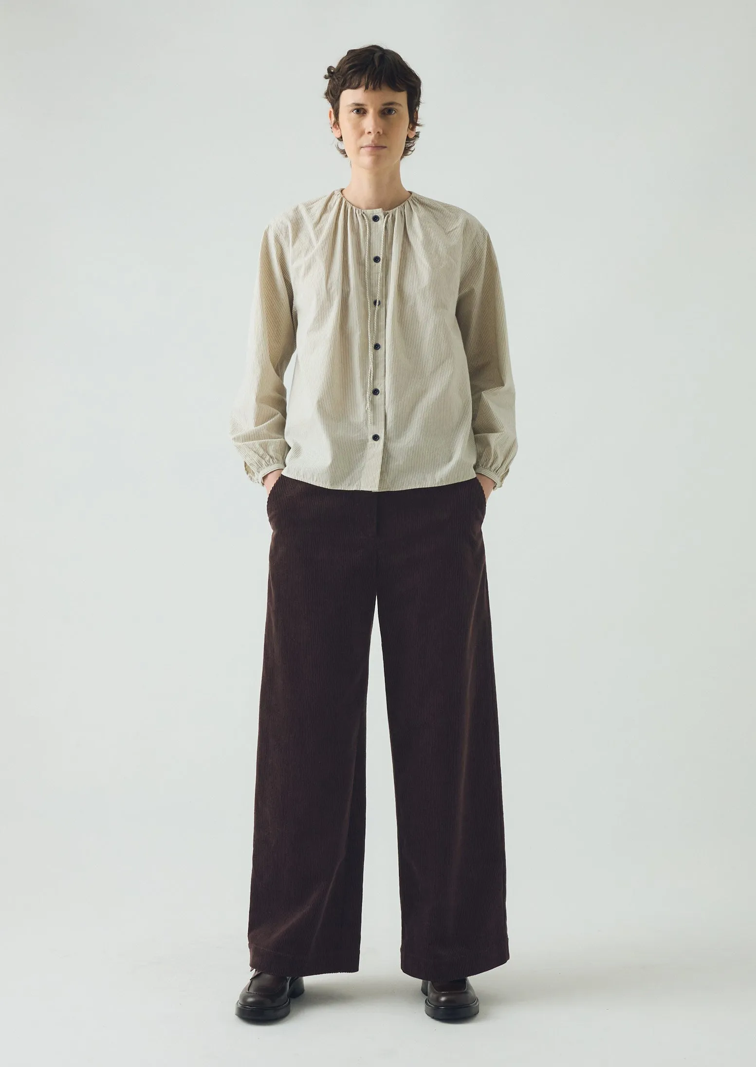 Wide Leg Organic Cord Trousers | Java sold by TOAST product image thumbnail 5