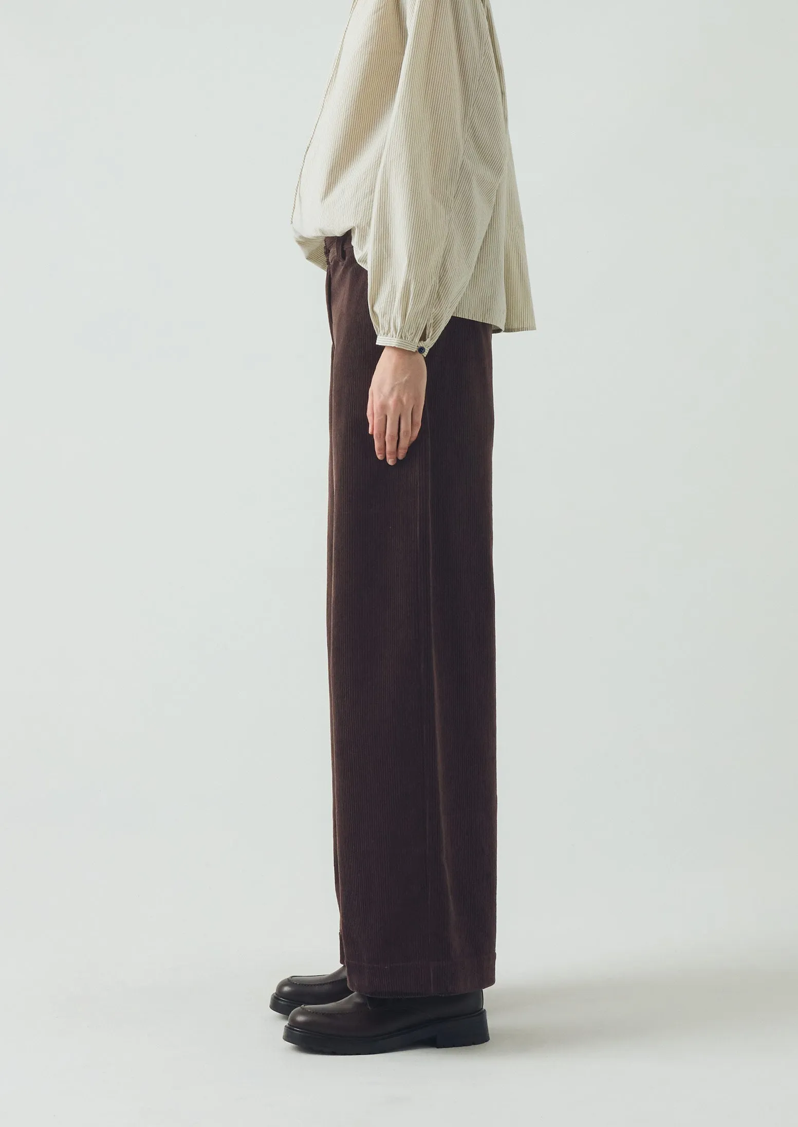 Wide Leg Organic Cord Trousers | Java sold by TOAST product image thumbnail 3
