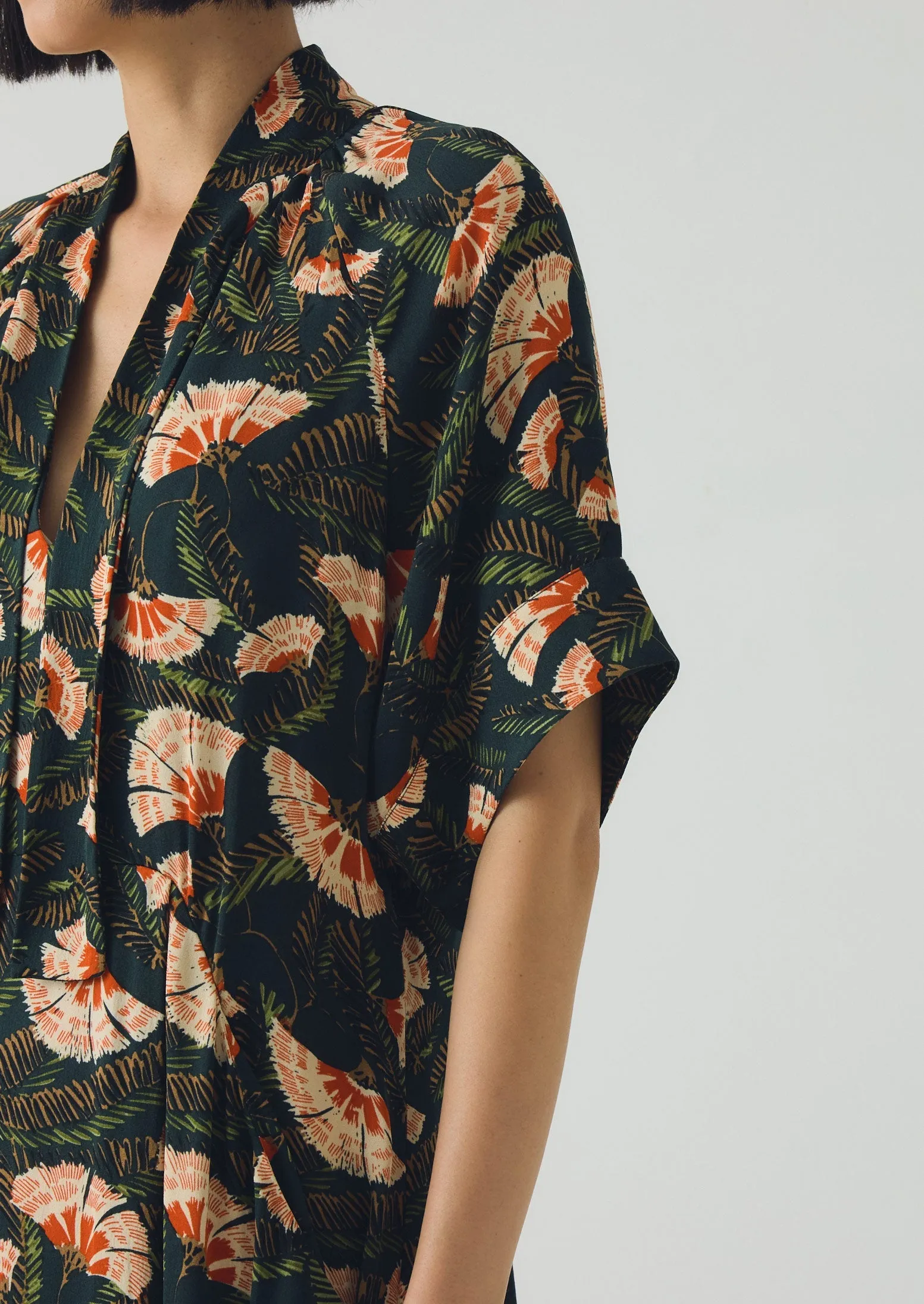 Bryn Dianthus Print Dress | Midnight Green sold by TOAST product image thumbnail 4