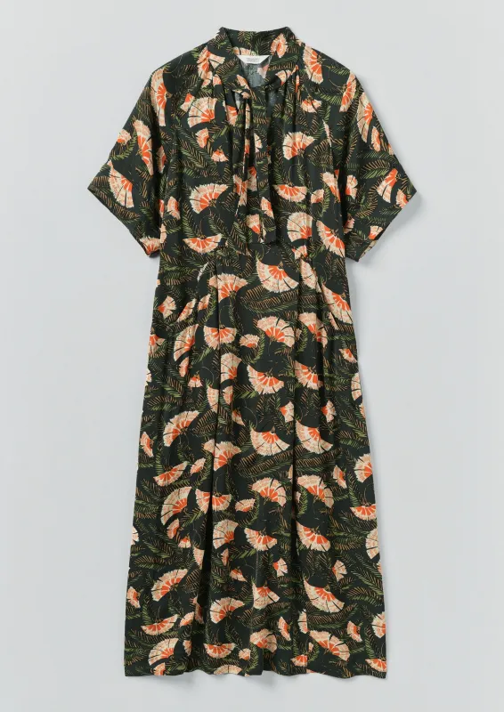 Bryn Dianthus Print Dress | Midnight Green sold by TOAST