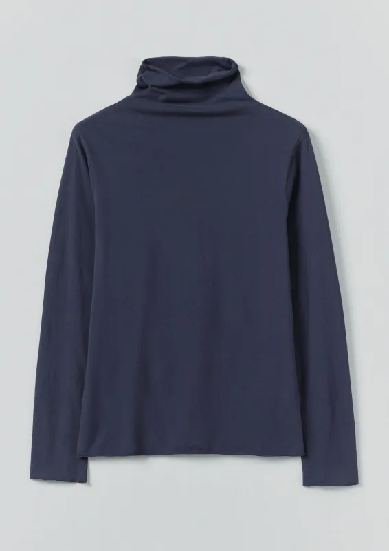 High Neck Soft Cotton Tee | Ink Blue sold by TOAST