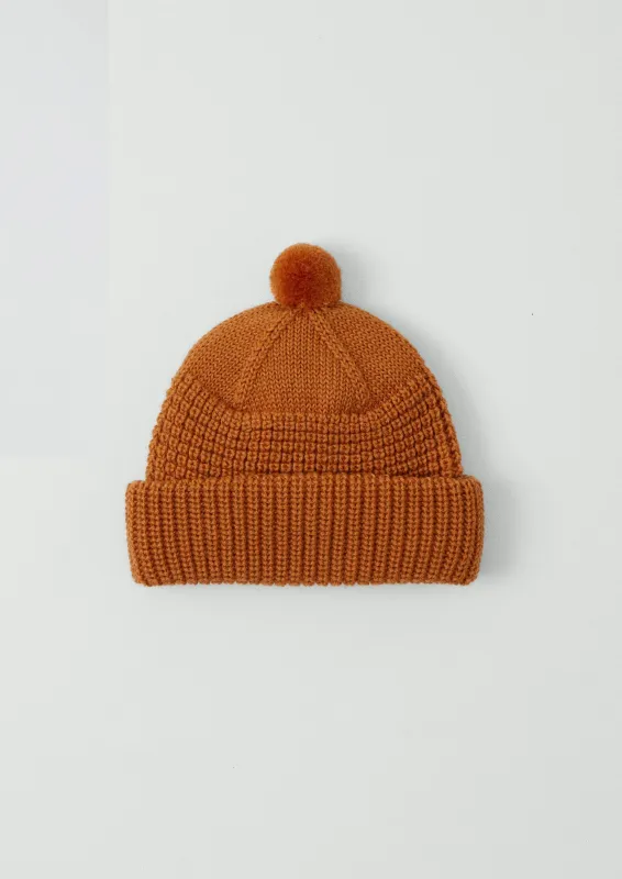 Waffle Stitch Wool Beanie | Apricot sold by TOAST