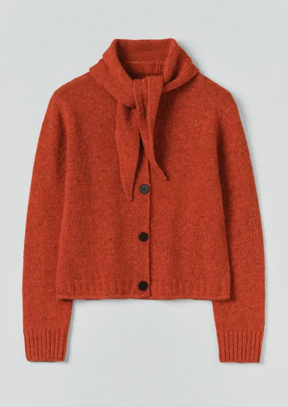 Donegal Merino Neckerchief Cardigan | Nasturtium sold by TOAST