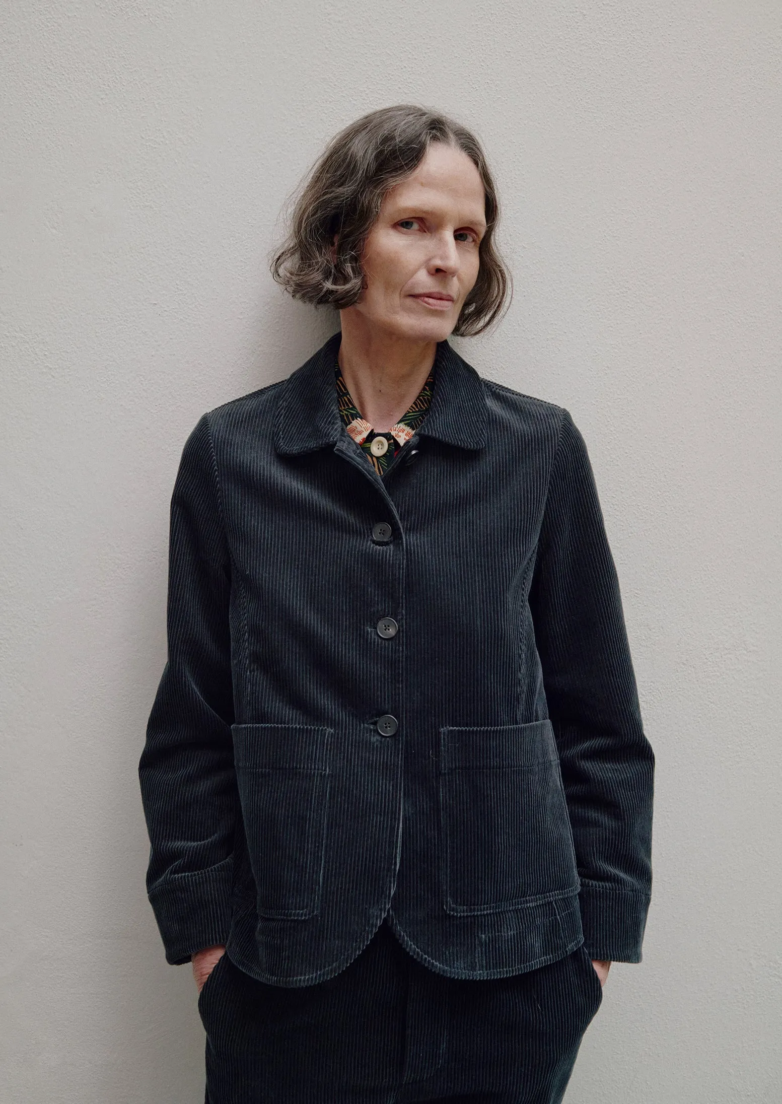 Round Collar Organic Cord Jacket | Anthracite sold by TOAST product image thumbnail 2