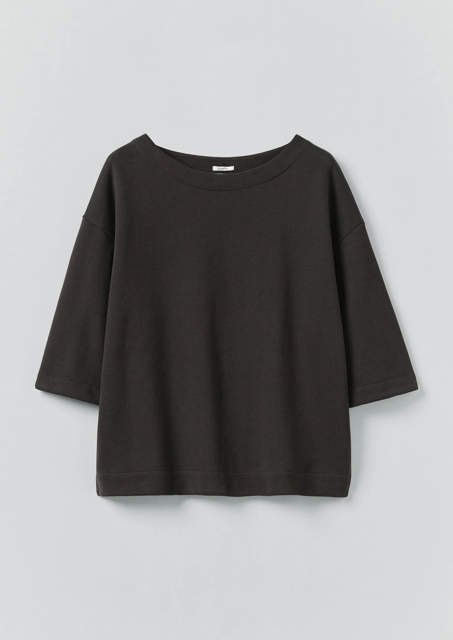 Square Cut Loopback Jersey Tee | Black Pepper sold by TOAST