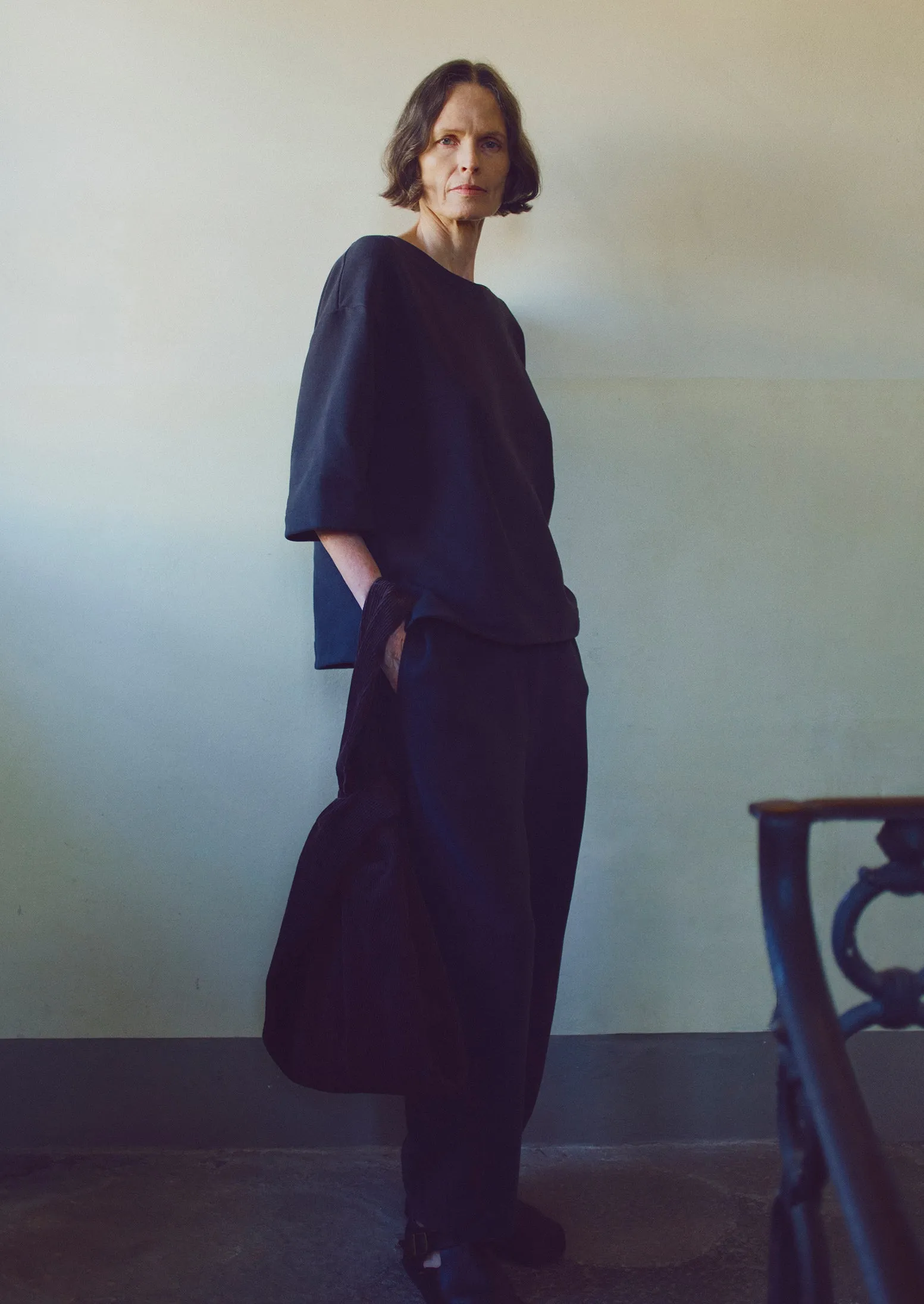 Square Cut Loopback Jersey Tee | Black Pepper sold by TOAST product image thumbnail 2