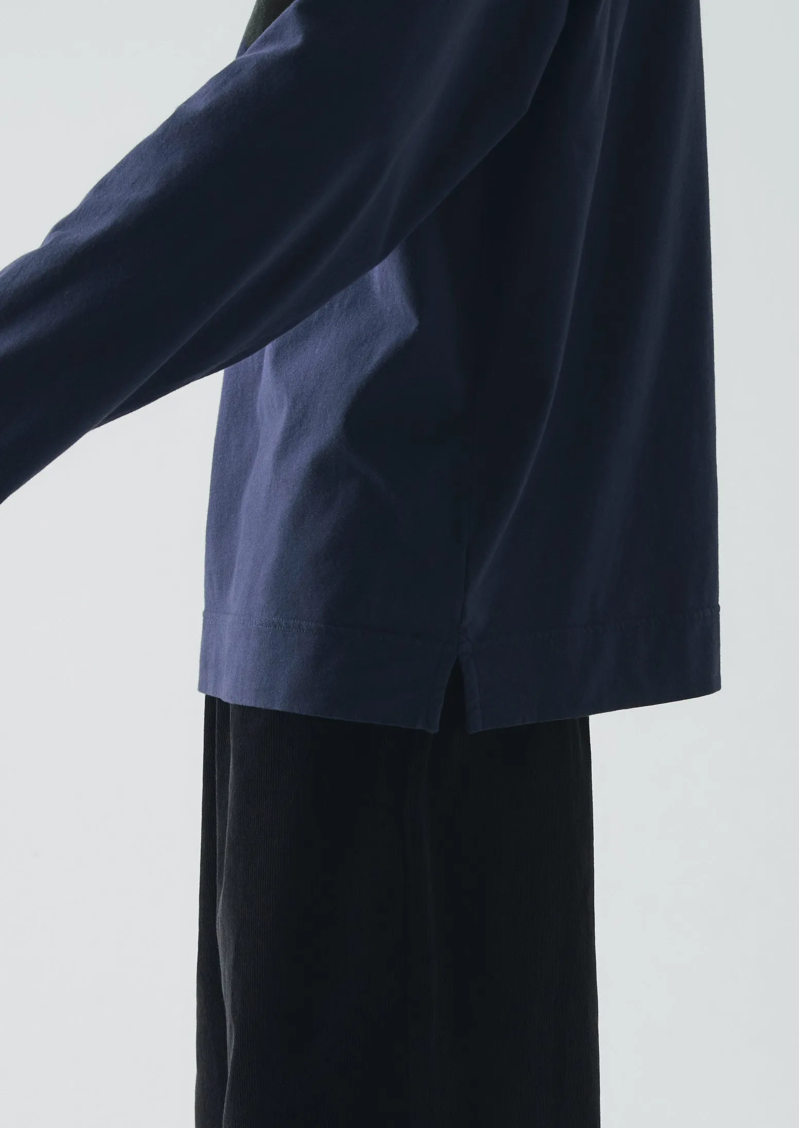 Brushed Cotton High Neck Lounge Top | Ink Blue sold by TOAST product image thumbnail 3