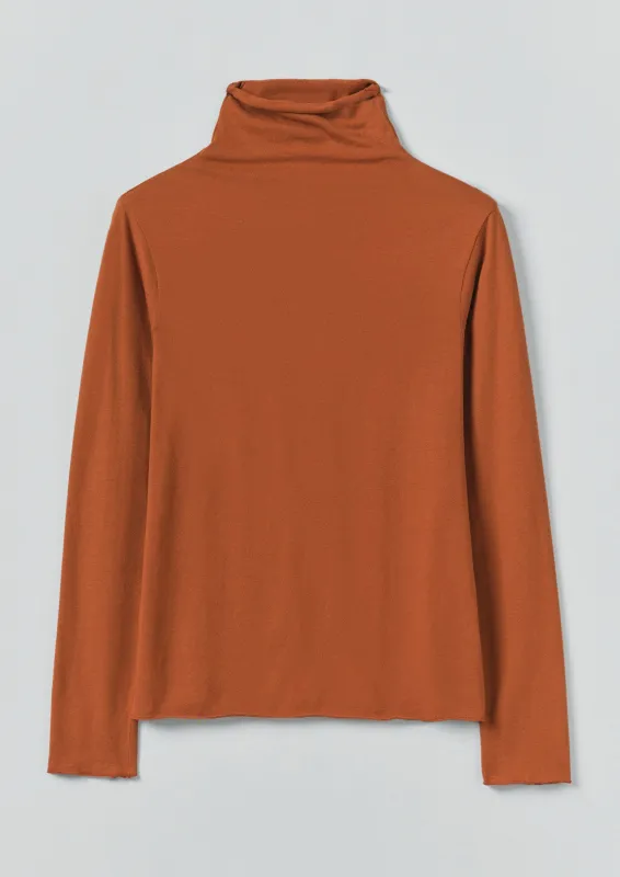 High Neck Soft Cotton Tee | Burnt Sienna sold by TOAST