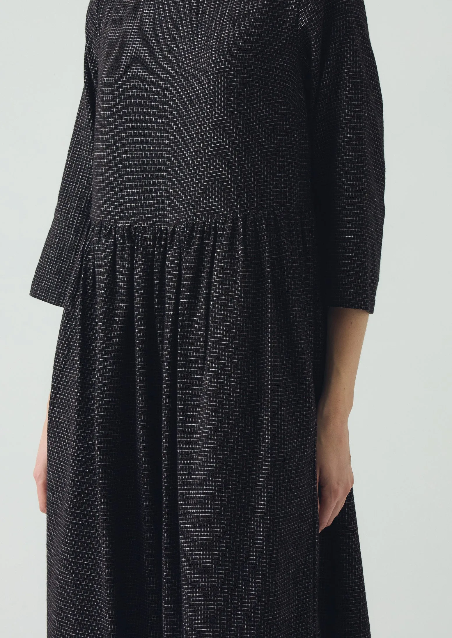Freya Cotton Cashmere Dress | Black/Ecru sold by TOAST product image thumbnail 2