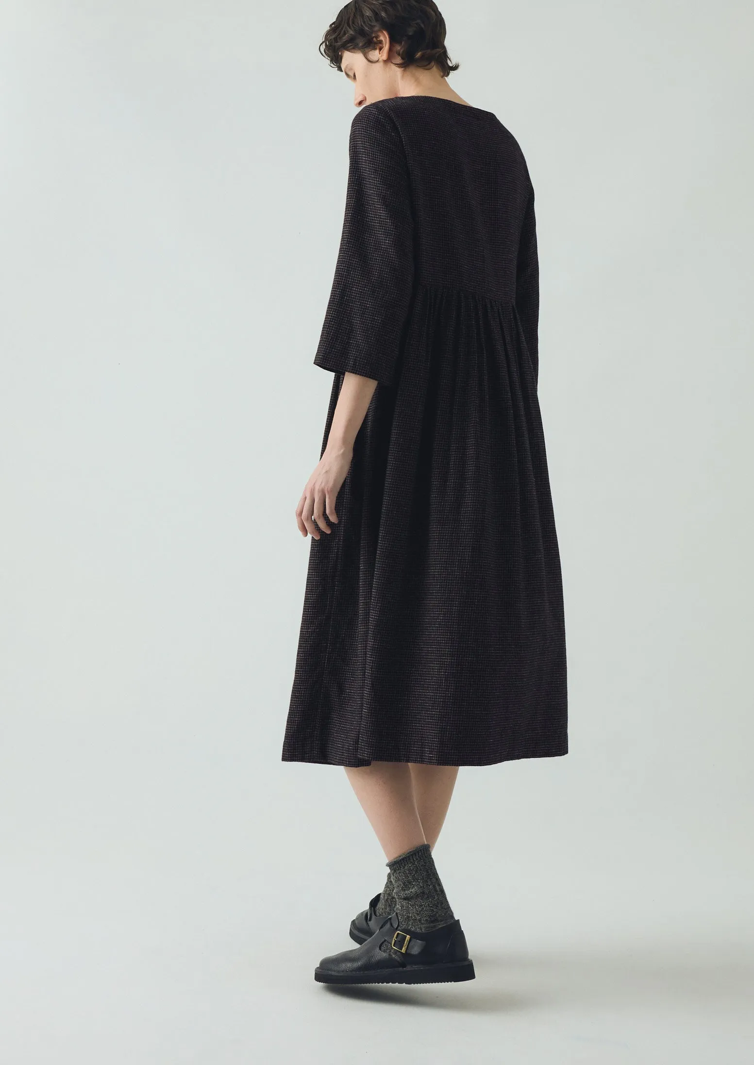 Freya Cotton Cashmere Dress | Black/Ecru sold by TOAST product image thumbnail 3
