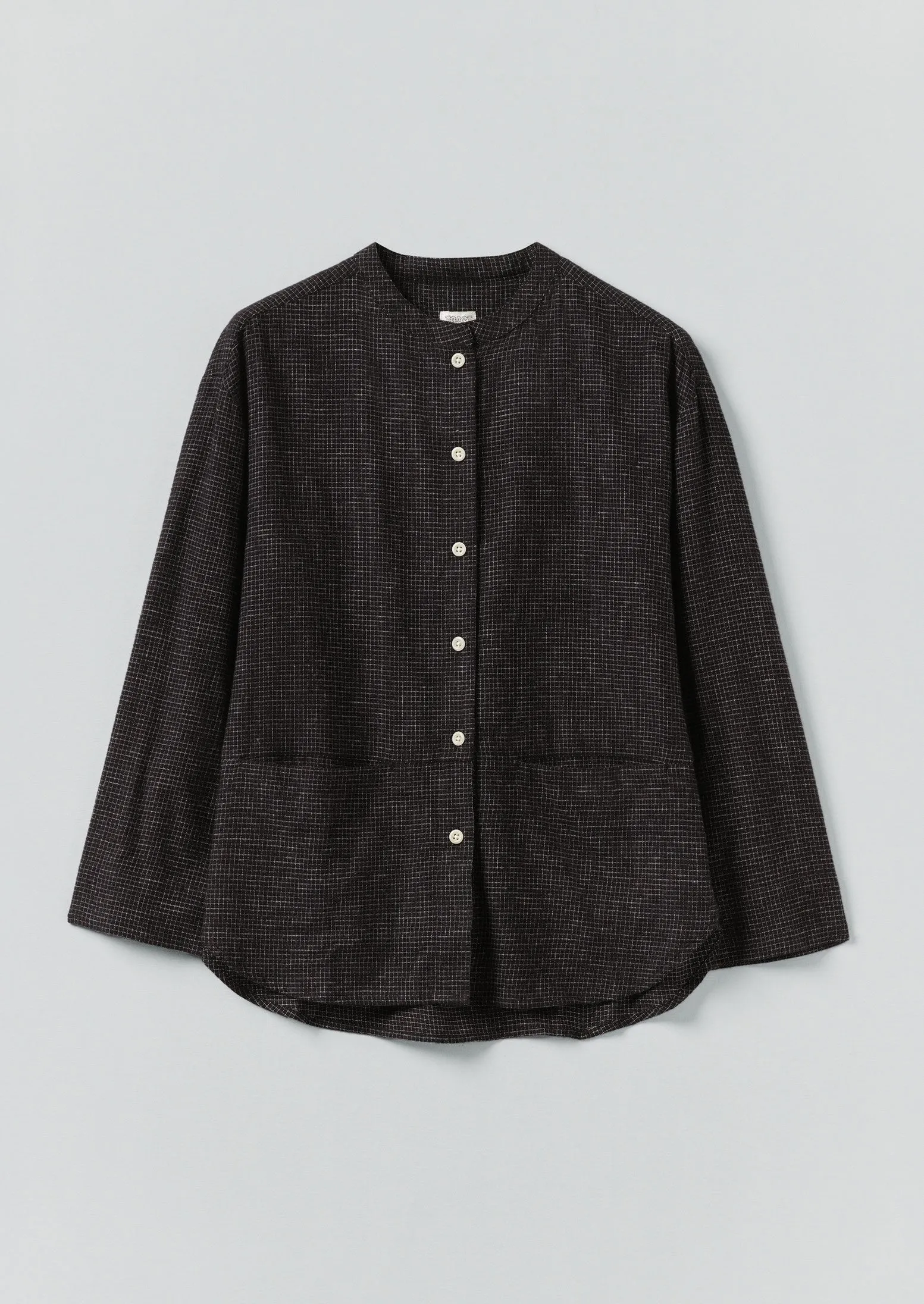Cotton Cashmere Check Shirt | Black/Ecru sold by TOAST
