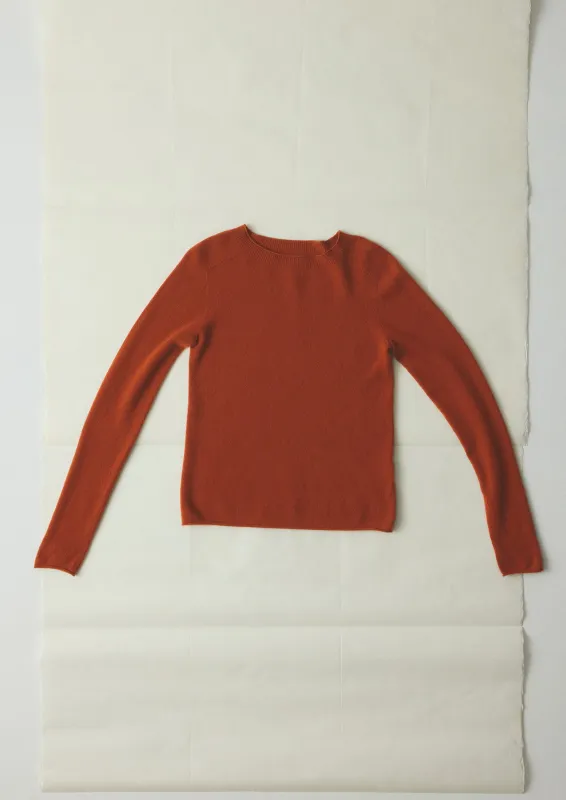 Wool Cashmere Neat Sweater | Burnt Sienna sold by TOAST