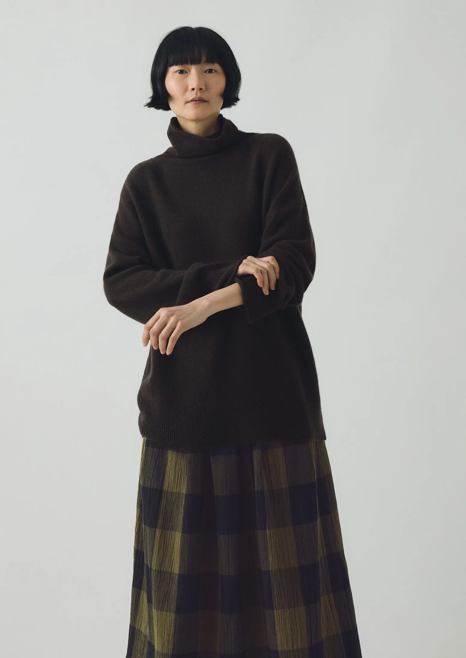 Roll Neck Wool Cashmere Sweater | Brown Umber sold by TOAST product image thumbnail 5