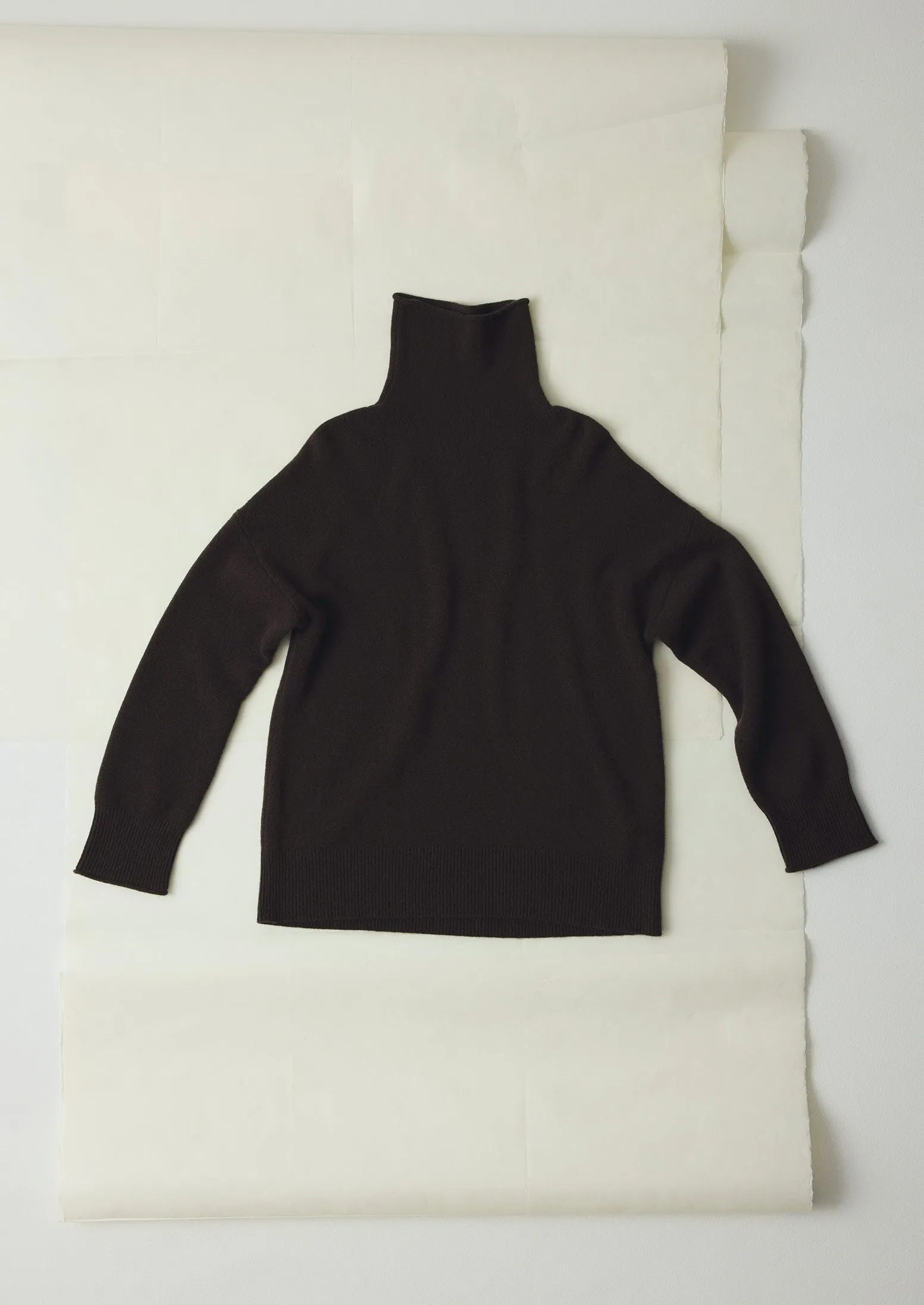 Roll Neck Wool Cashmere Sweater | Brown Umber sold by TOAST