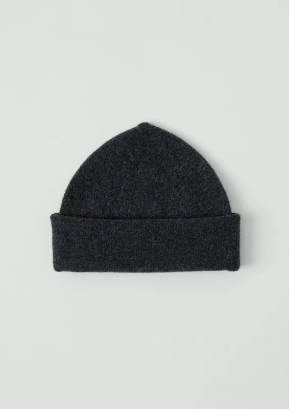 Washed Lambswool Beanie | Charcoal sold by TOAST