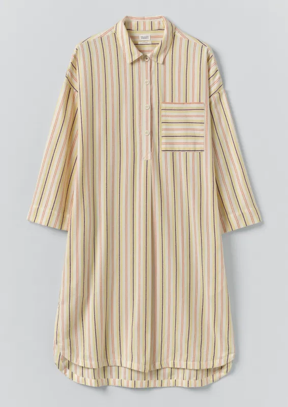 Deco Stripe Flannel Nightshirt | Ecru/Corn sold by TOAST