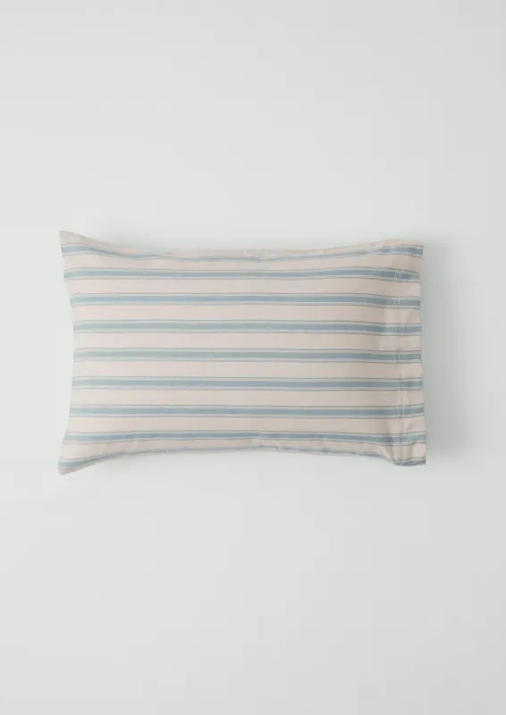 Fjord Flannel Stripe Cotton Pillowcase Set | Washed Blue/Ecru sold by TOAST