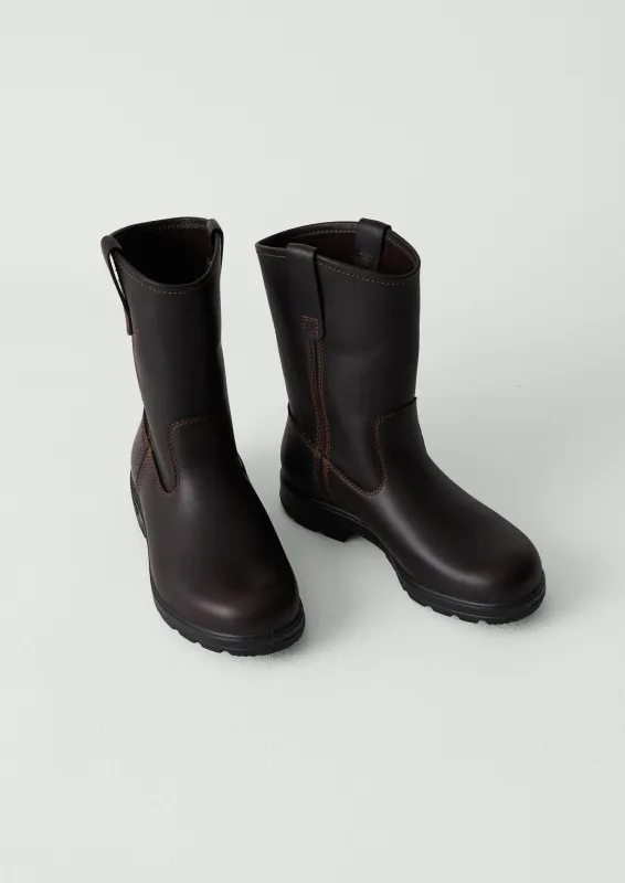 Blundstone Originals Leather Tall Pull On Boots | Dark Brown sold by TOAST