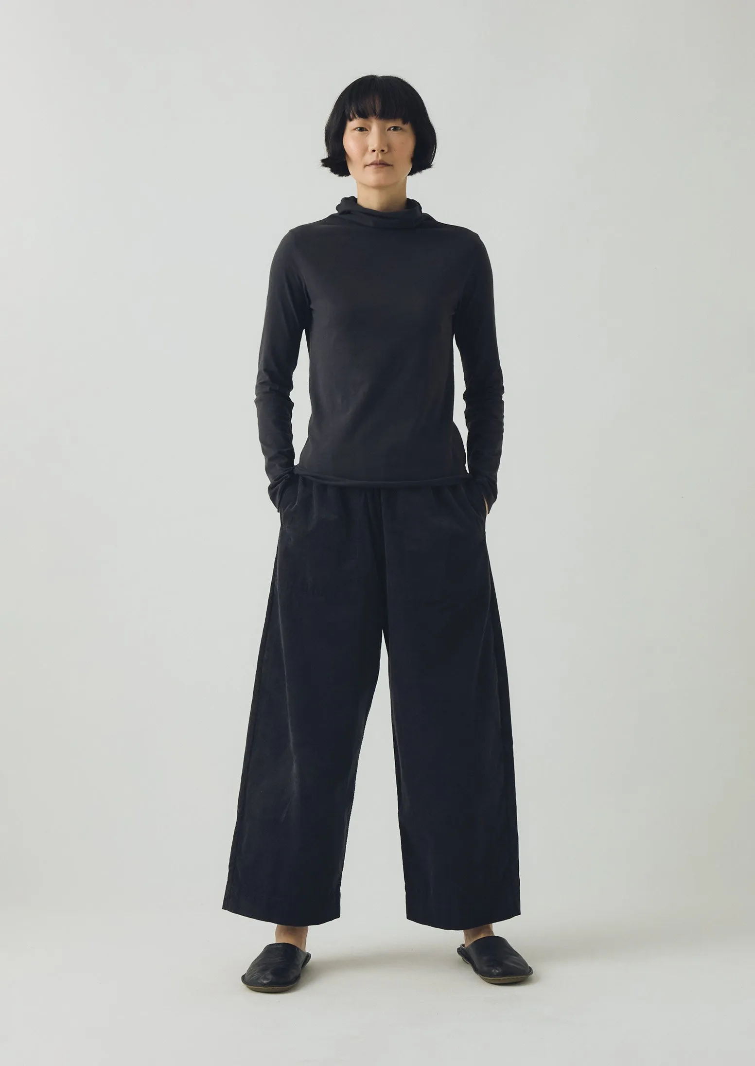 High Neck Soft Cotton Tee | Charcoal sold by TOAST product image thumbnail 2