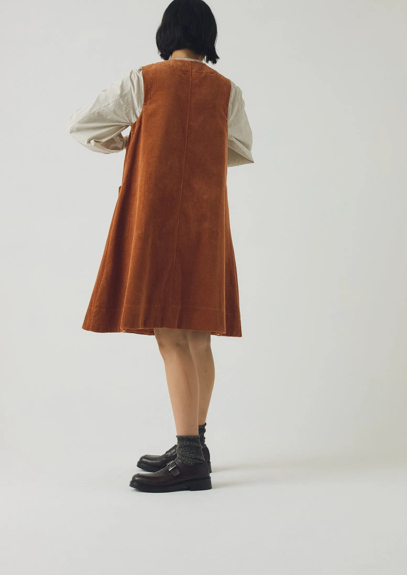Organic Cord A Line Dress | Burnt Sienna sold by TOAST product image thumbnail 5