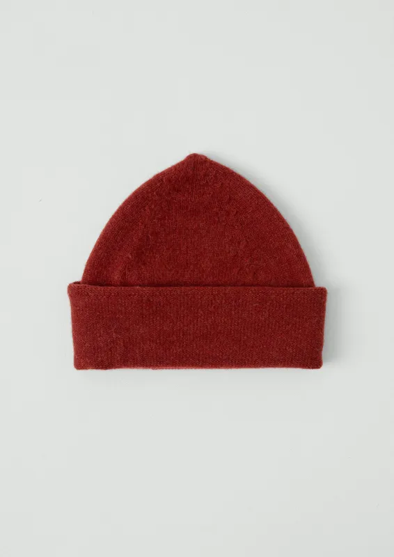 Washed Lambswool Beanie | Red Rock sold by TOAST