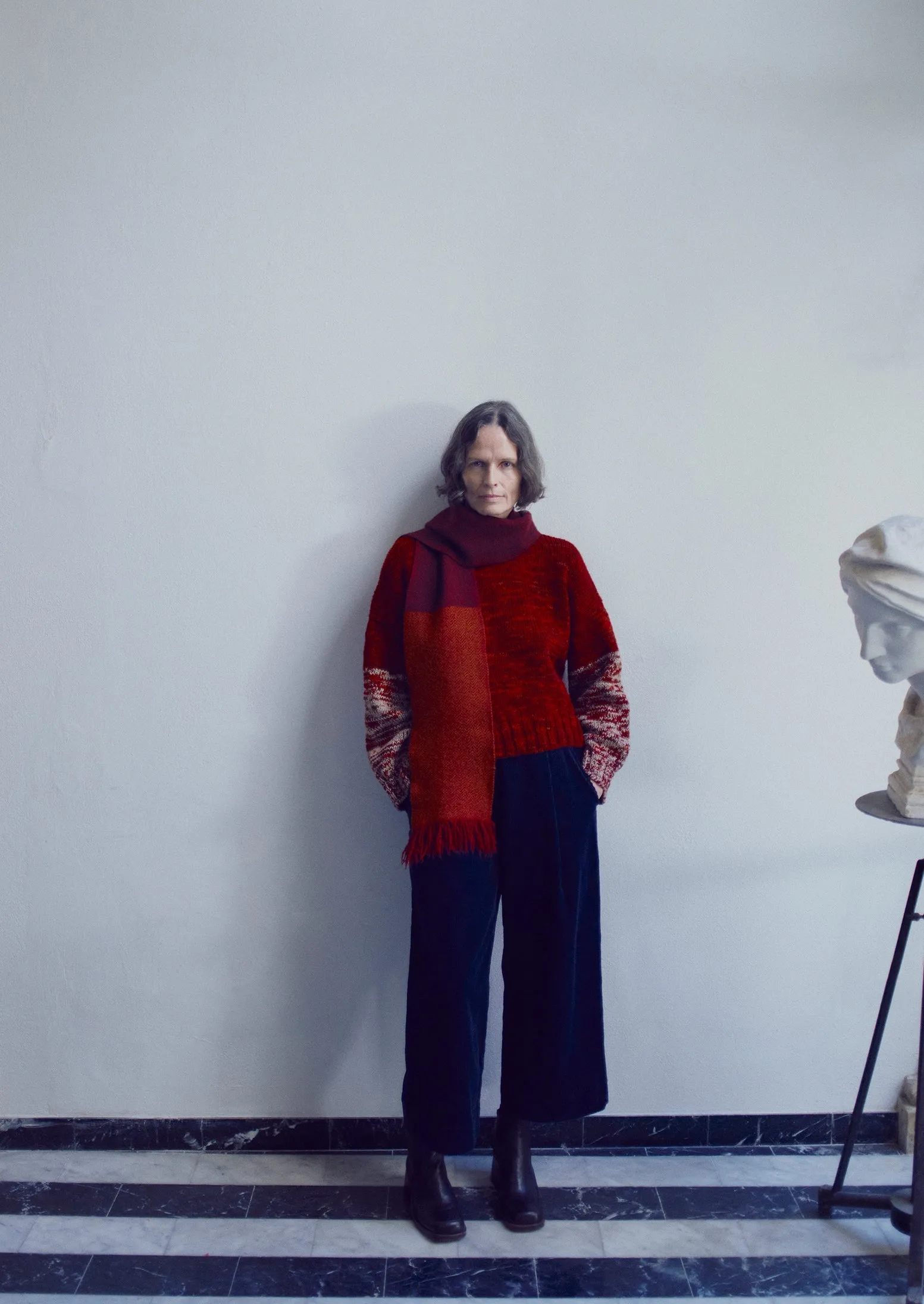 Hand Dyed High Neck Sweater | Claret Red sold by TOAST product image thumbnail 3