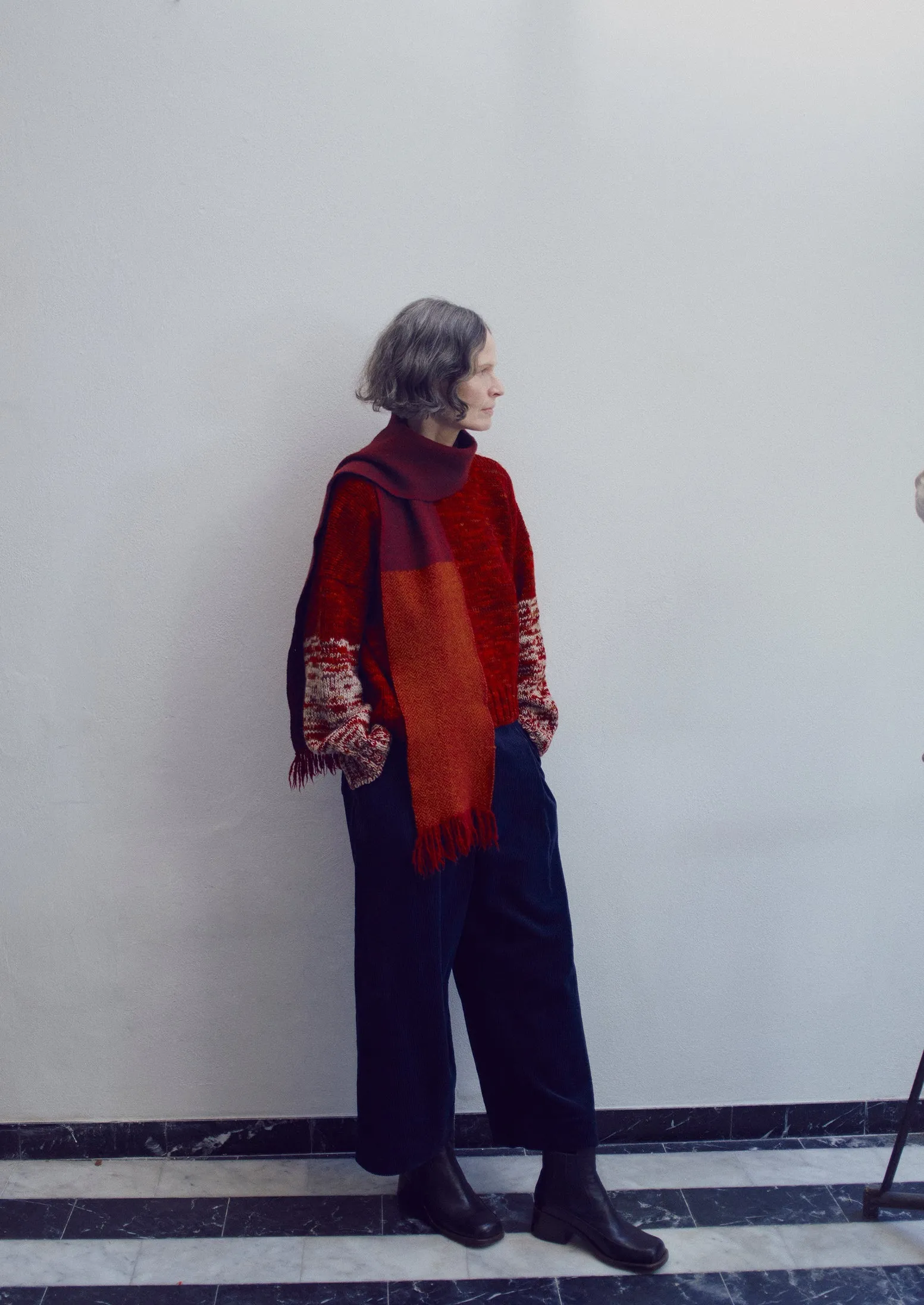 Hand Dyed High Neck Sweater | Claret Red sold by TOAST product image thumbnail 4