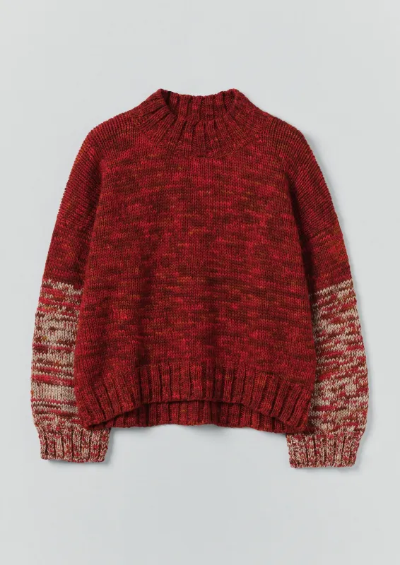Hand Dyed High Neck Sweater | Claret Red sold by TOAST