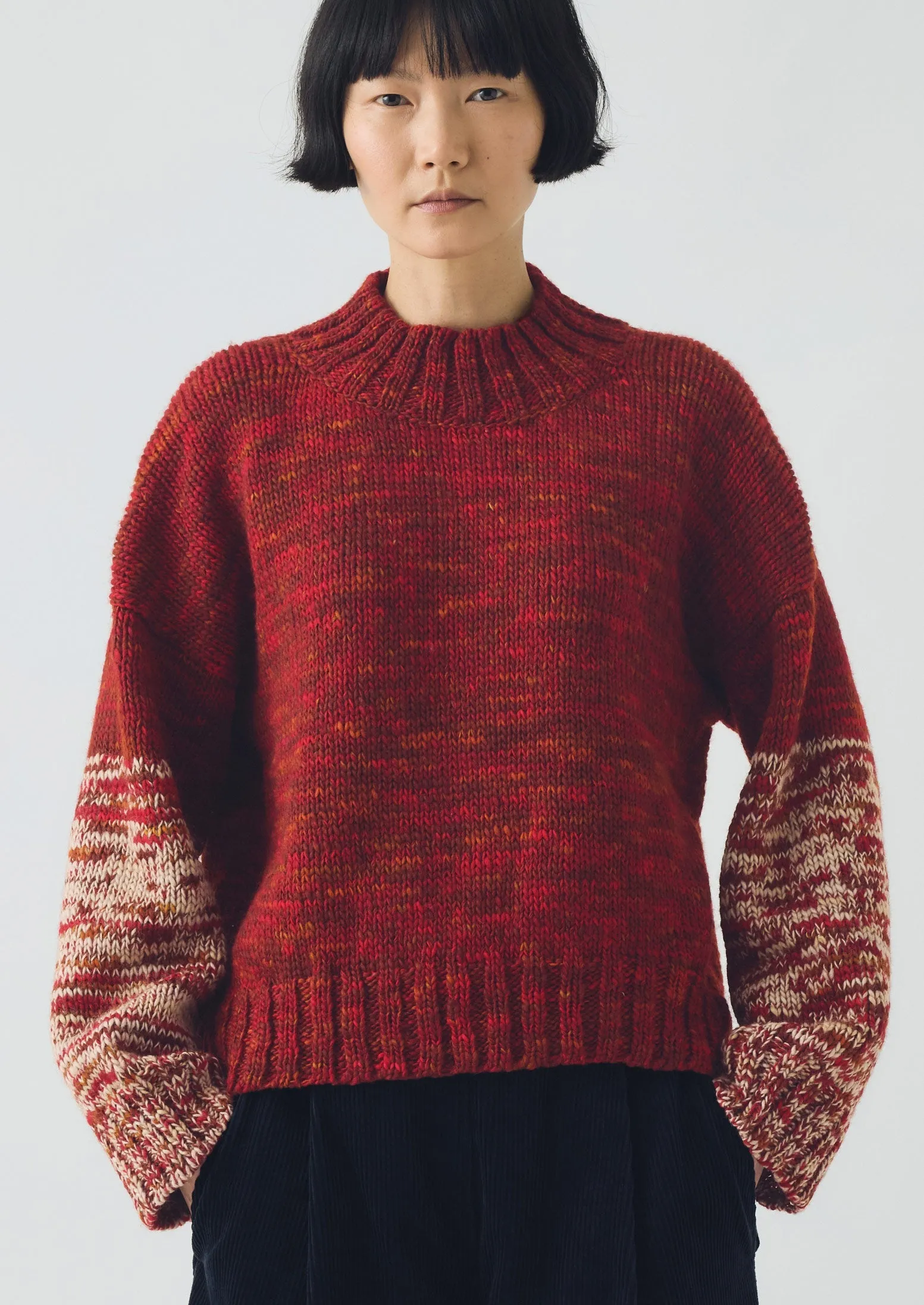 Hand Dyed High Neck Sweater | Claret Red sold by TOAST product image thumbnail 5